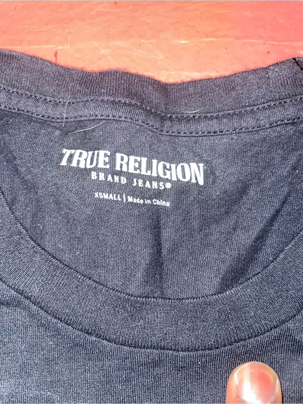 True Religion Black Short Sleeve Logo Tee
